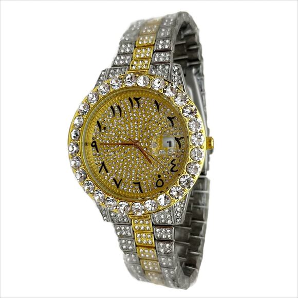 Vessful Men's Bling Rhinestone Analog Wristwatch - Picture 1 of 6